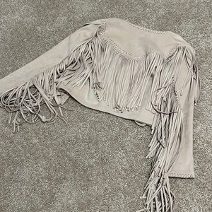 Zara Fringe Cowgirl Tan Suede Jacket women’s S